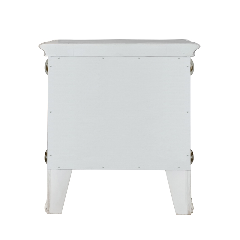 ACME Vendome 2-Drawer Wooden Nightstand in Antique Pearl