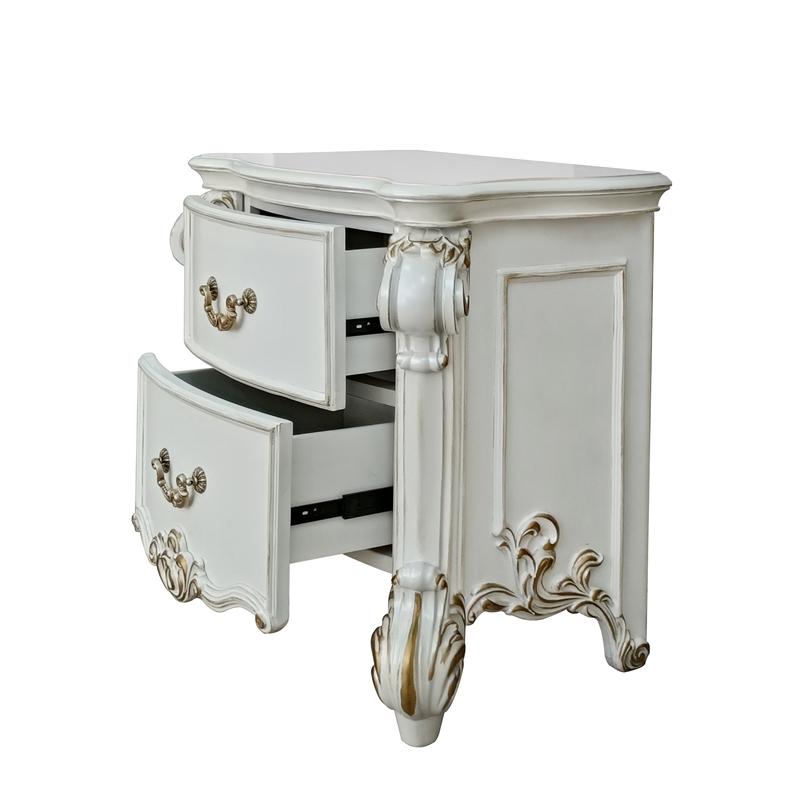ACME Vendome 2-Drawer Wooden Nightstand in Antique Pearl