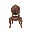 ACME Versailles Faux Leather  Upholstered Side Chair in Cherry