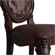 ACME Versailles Faux Leather  Upholstered Side Chair in Cherry