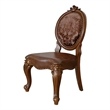 ACME Versailles Faux Leather  Upholstered Side Chair in Cherry