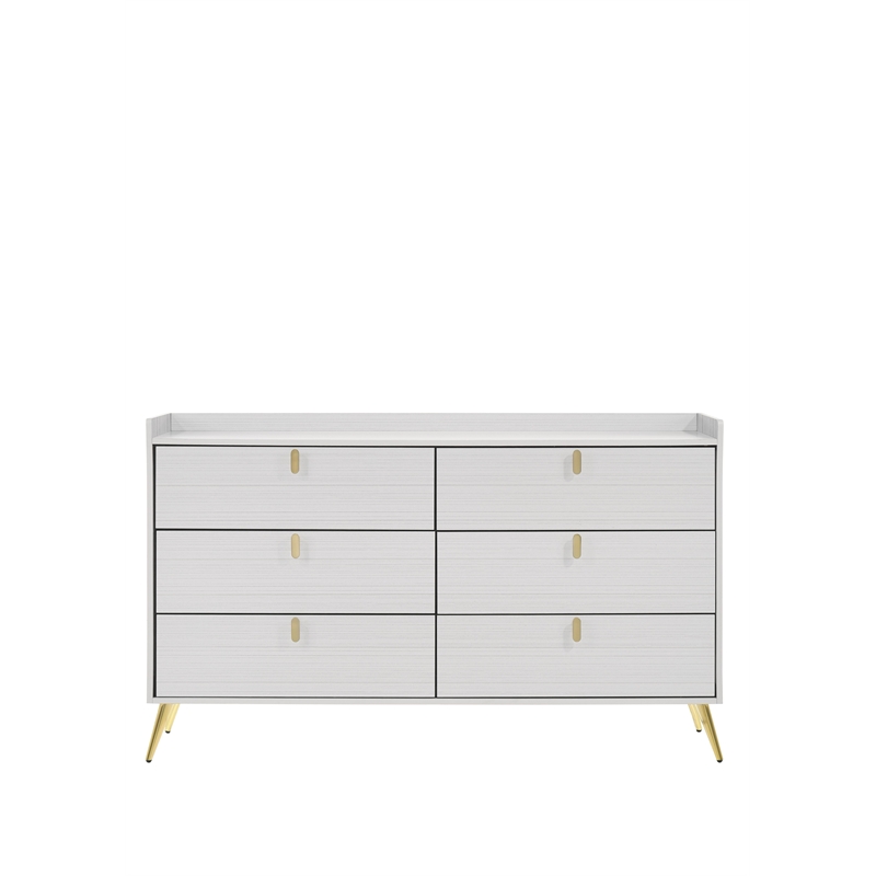 ACME Zeena 6-Drawer Wooden Dresser in White