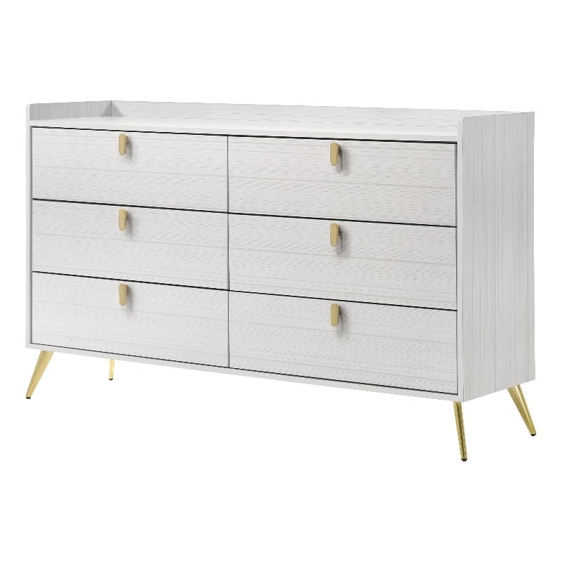 ACME Zeena 6-Drawer Wooden Dresser in White