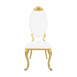 ACME Fallon Side Chair(Set-2) in White PU & Mirroed Gold Finish
