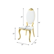 ACME Fallon Side Chair(Set-2) in White PU & Mirroed Gold Finish