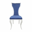 ACME Azriel Side Chair(Set-2) in Blue Velvet & Mirroed Silver Finish