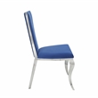 ACME Azriel Side Chair(Set-2) in Blue Velvet & Mirroed Silver Finish