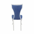 ACME Azriel Side Chair(Set-2) in Blue Velvet & Mirroed Silver Finish