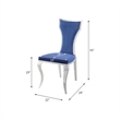 ACME Azriel Side Chair(Set-2) in Blue Velvet & Mirroed Silver Finish