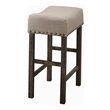 ACME Martha II Counter Height Stool in Tan Linen and Weathered Gray (Set of 2)