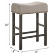 ACME Martha II Counter Height Stool in Tan Linen and Weathered Gray (Set of 2)