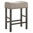 ACME Martha II Counter Height Stool in Tan Linen and Weathered Gray (Set of 2)