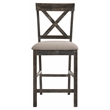 ACME Martha II Counter Height Chair in Tan Linen and Weathered Gray (Set of 2)