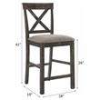 ACME Martha II Counter Height Chair in Tan Linen and Weathered Gray (Set of 2)