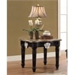 ACME Ernestine Marble Top Coffee Table with Carved in Black