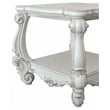 ACME Versailles Square Wood End Table with Bottom Shelf in Bone White