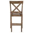 ACME Martha II Counter Height Chair in Tan Linen and Weathered Oak (Set of 2)