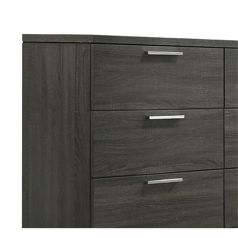 ACME Lantha Rectangular Wood Dresser with 6 Drawers in Gray Oak