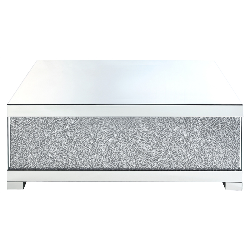 ACME Mallika Rectangular Coffee Table in Mirrored and Faux Crystals