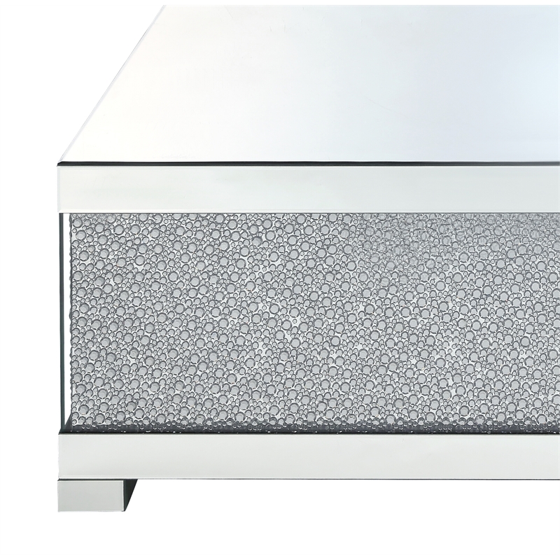 ACME Mallika Rectangular Coffee Table in Mirrored and Faux Crystals