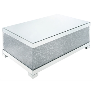 ACME Mallika Rectangular Coffee Table in Mirrored and Faux Crystals