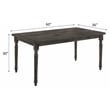 ACME Claudia II Rectangular Wood Turned Legs Dining Table in Weathered Gray