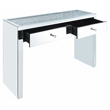 ACME Noralie 2-Drawer 2-Door Console Table in Mirrored and Faux Diamonds