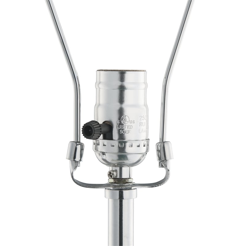 ACME Nysa Square Table Lamp in White Fabric and Mirrored
