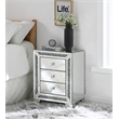 ACME Noralie 3-Drawer Accent Table in Mirrored and Faux Diamonds