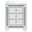 ACME Noralie 3-Drawer Accent Table in Mirrored and Faux Diamonds