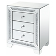 ACME Noralie 3-Drawer Accent Table in Mirrored and Faux Diamonds