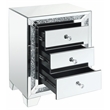 ACME Noralie 3-Drawer Accent Table in Mirrored and Faux Diamonds