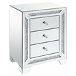 ACME Noralie 3-Drawer Accent Table in Mirrored and Faux Diamonds