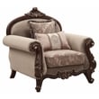 ACME Mehadi Rolled Arm Chair with 2 Pillows in Walnut