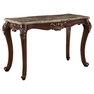 acme mehadi rectangular wooden console table with queen anne legs in walnut