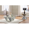 ACME Noralie Square Coffee Table in Mirrored and Faux Diamonds