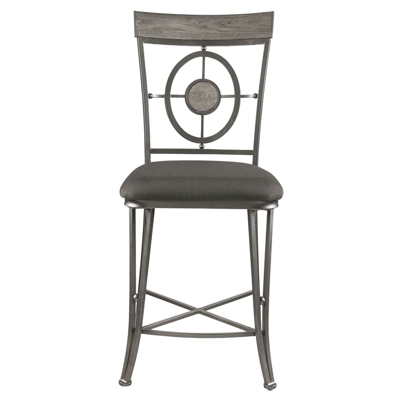 ACME Landis Metal V-Leg Counter Height Chair in Gunmetal Set of 2