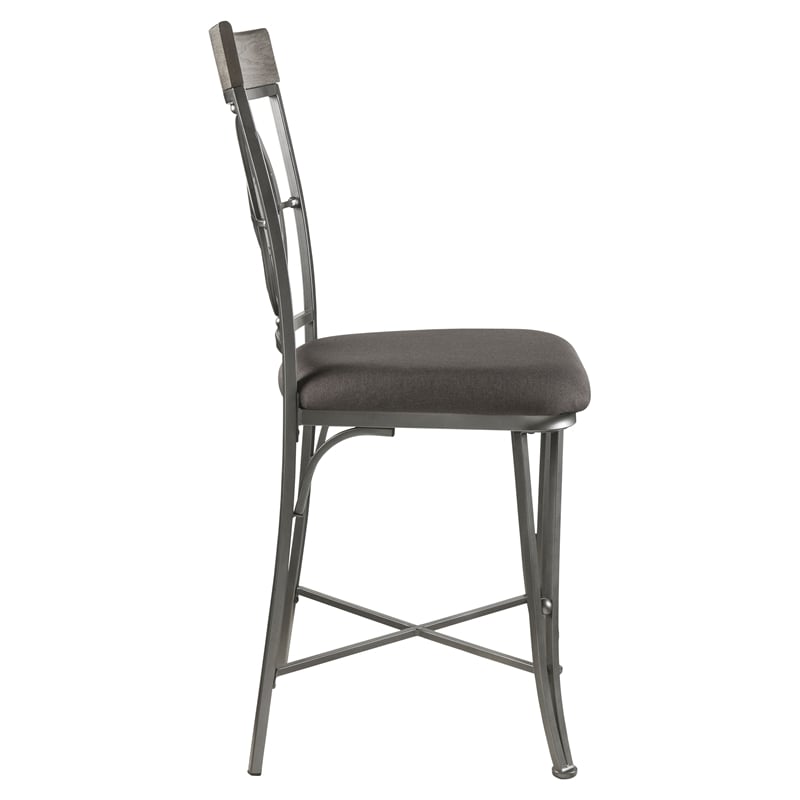 ACME Landis Metal V-Leg Counter Height Chair in Gunmetal Set of 2