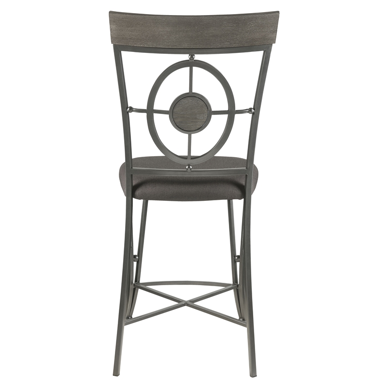 ACME Landis Metal V-Leg Counter Height Chair in Gunmetal Set of 2