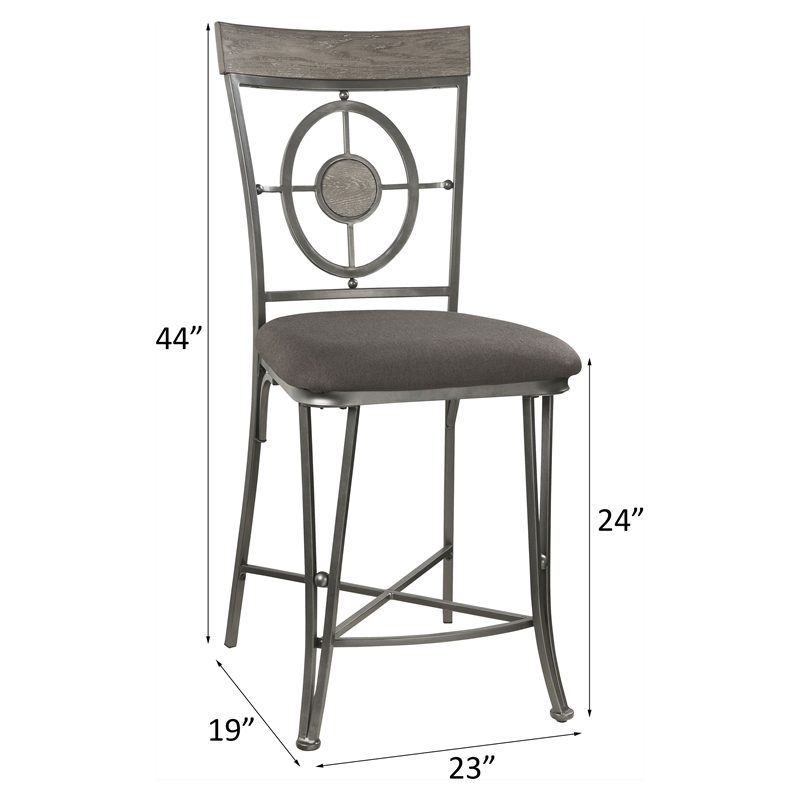 ACME Landis Metal V-Leg Counter Height Chair in Gunmetal Set of 2