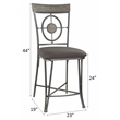 ACME Landis Metal V-Leg Counter Height Chair in Gunmetal Set of 2