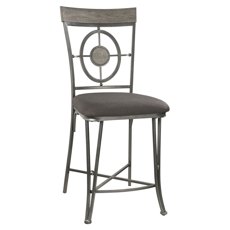 ACME Landis Metal V-Leg Counter Height Chair in Gunmetal Set of 2