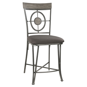 acme landis metal v-leg counter height chair in gunmetal (set of 2)