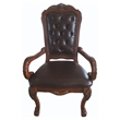 ACME Dresden Faux Leather Office Chair with High Back in Brown and Cherry Oak