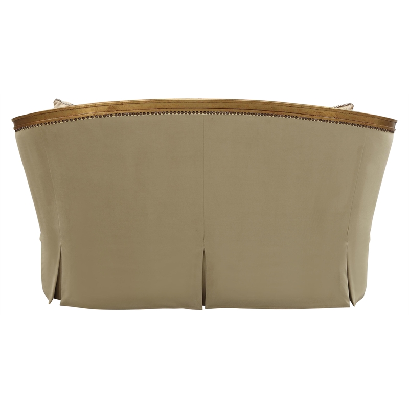 ACME Daesha Barrel Tight Back Loveseat Tan Flannel and Antique Gold