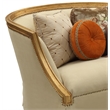ACME Daesha Barrel Tight Back Loveseat Tan Flannel and Antique Gold