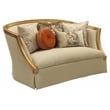ACME Daesha Barrel Tight Back Loveseat Tan Flannel and Antique Gold