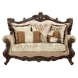 ACME Shalisa Fabric Tufted Upholstered Wingback Loveseat in Walnut