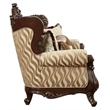 ACME Shalisa Fabric Tufted Upholstered Wingback Loveseat in Walnut
