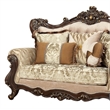 ACME Shalisa Fabric Tufted Upholstered Wingback Loveseat in Walnut